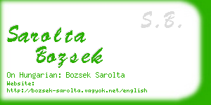 sarolta bozsek business card